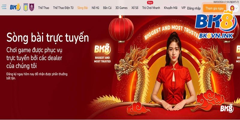 Thông tin cơ bản về sảnh game casino tại BK8